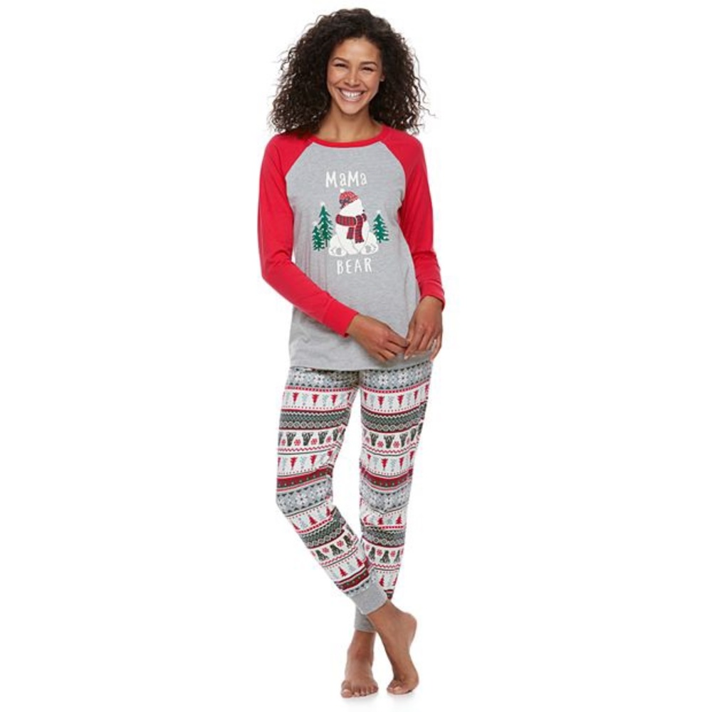 NWT Cuddl Duds Christmas Pajamas Mama Bear 1X